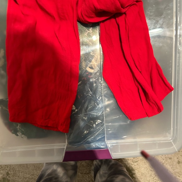 A&F Red Off the shoulder Jumpsuit - Picture 3 of 4